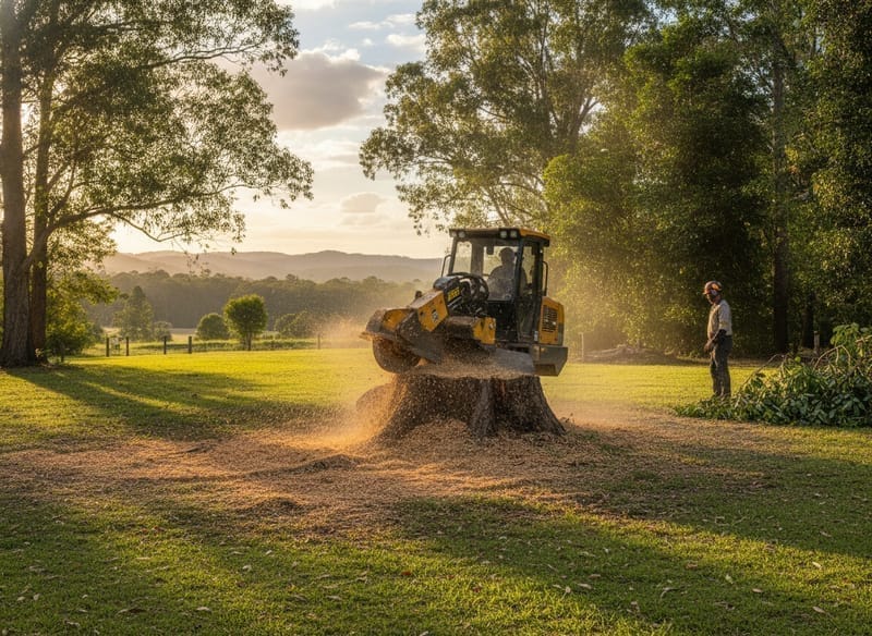 Stump Grinding performed by Dandenong Ranges Arborist in the Dandenong Ranges